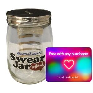 - 🆓 Add On BUD LIGHT Transparent Glass Swear Jar